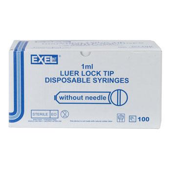 Exel 26050 Syringe Only, 1mL, Luer Lock, 100/bx