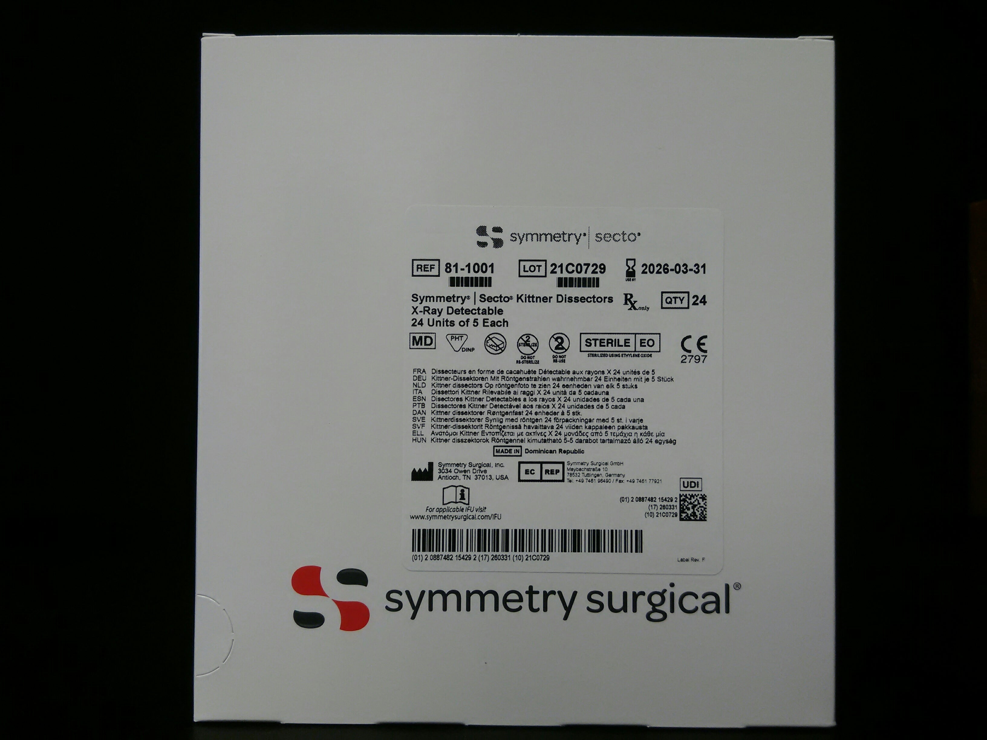 SYMMETRY SURGICAL 81-1001 Secto  Kittner Dissector Diameter 5/16 Inches