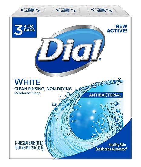 * Dial Antibacterial Deodorant Soap, White, 4 Ounce (Pack of 3) Bars