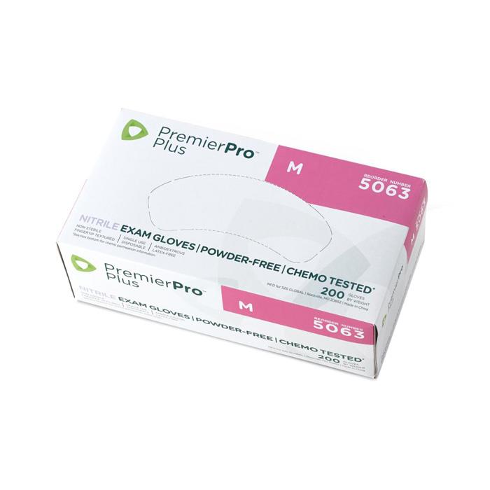 PremierPro Plus 5063 Powder-Free Nonsterile Nitrile Exam Gloves, Medium, 200/bx