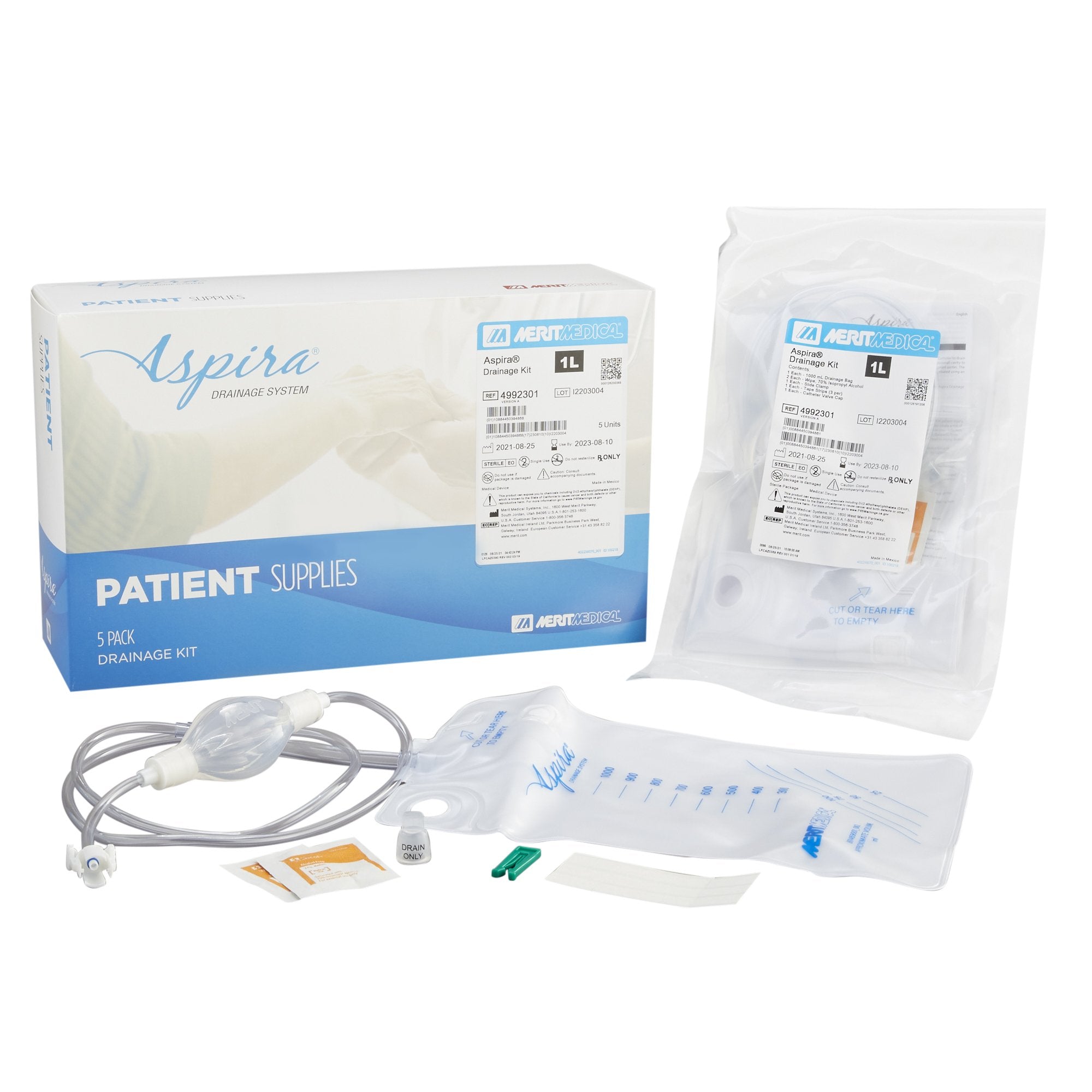 Merit Medical Systems 4992301 Pleural / Peritoneal Drainage Kit Aspira® 1000 mL Sterile