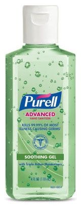 Purell 9631-24 Advanced Instant Hand Sanitizer With Aloe 4Oz Flip-Cap Bottle (1 Each)