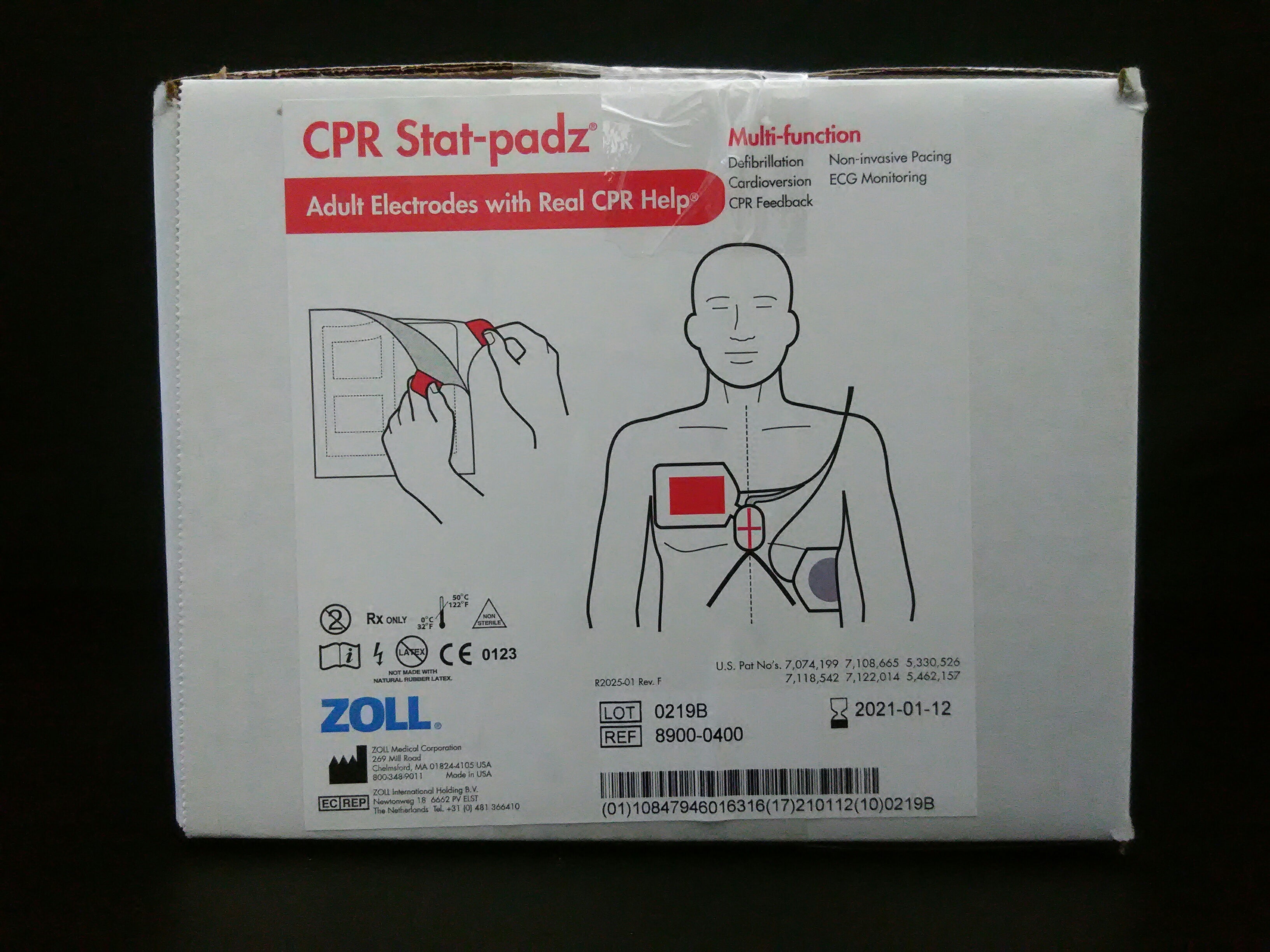 ZOLL MEDICAL  8900-0400 CPR STAT PADZ HVP