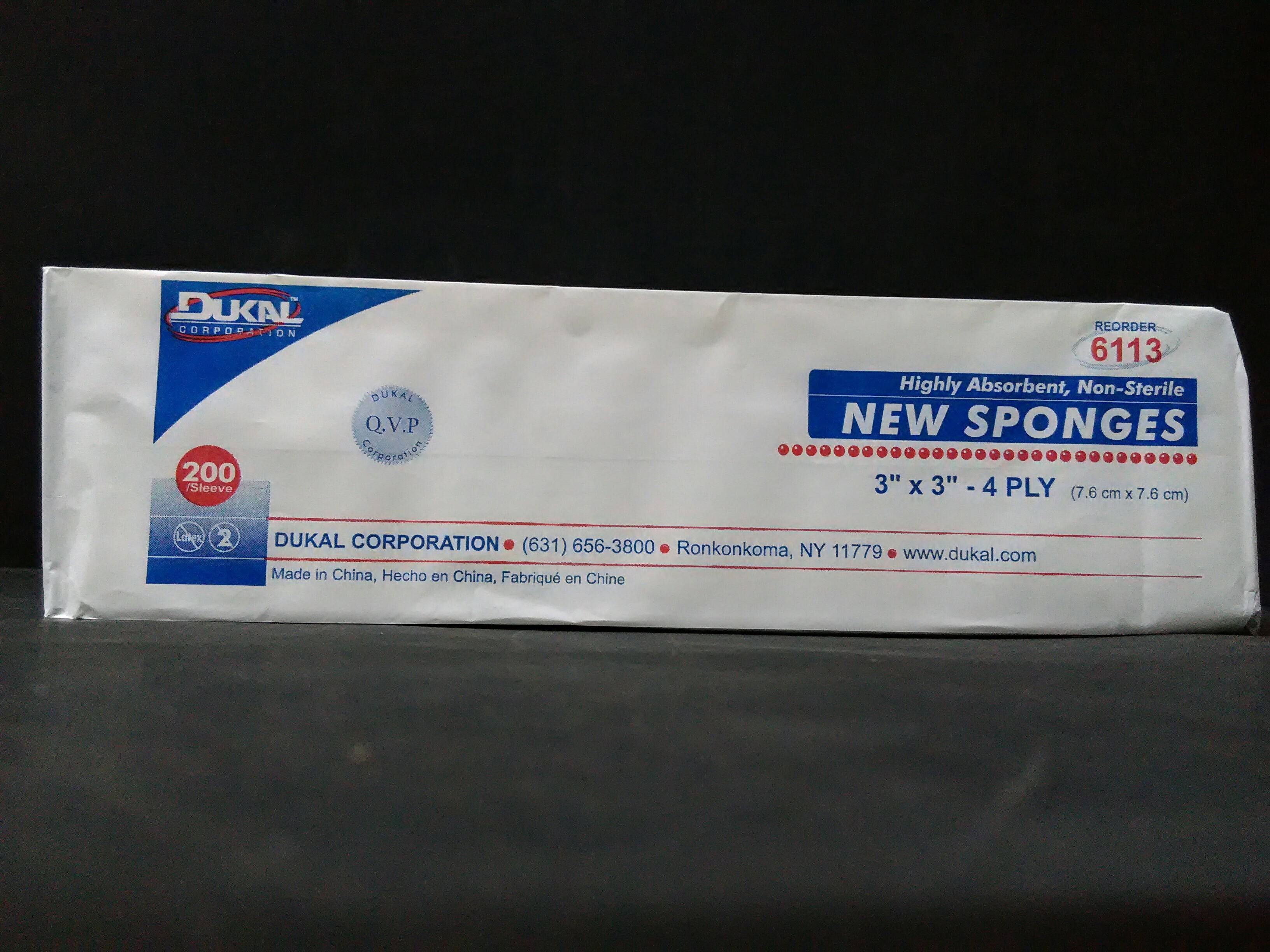 DUKAL  6113 Non-Sterile, New Sponge, 3