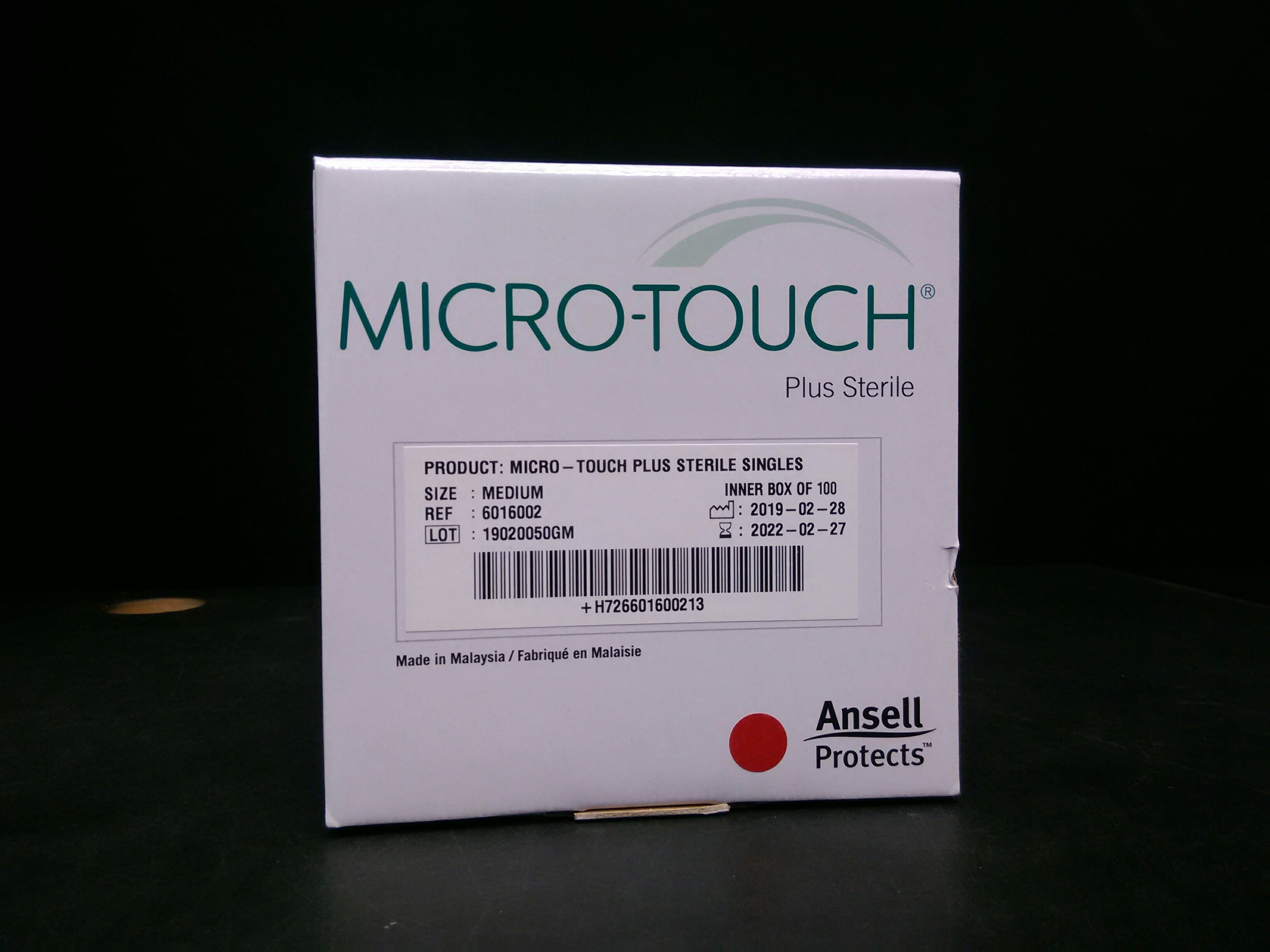 ANSELL 6016002 Micro-Touch  Sterile Powder-Free Latex Gloves Singles Style 600