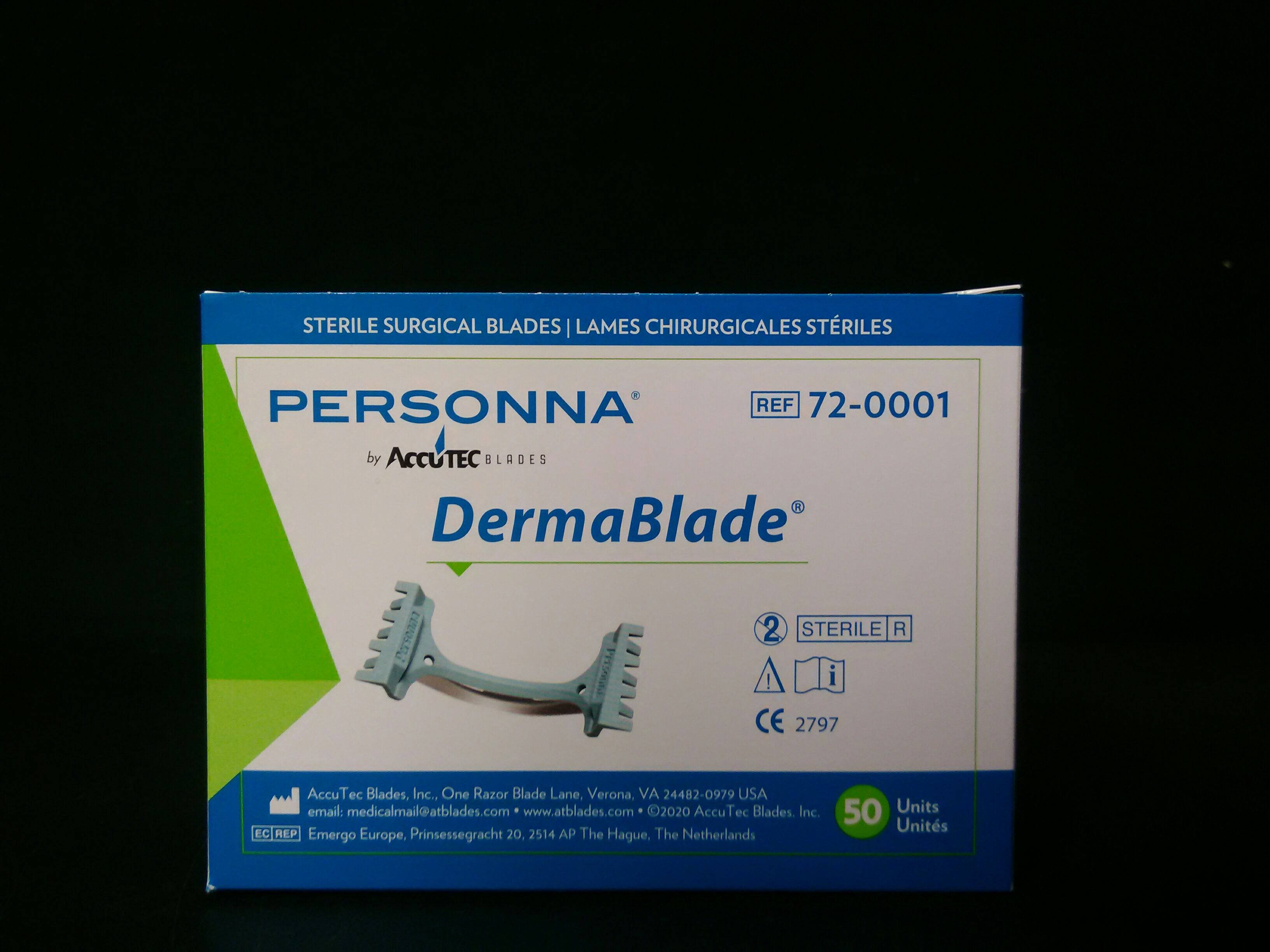 ACCUTEC BLADES INC 72-0001-0000 DermaBlade®, Sterile