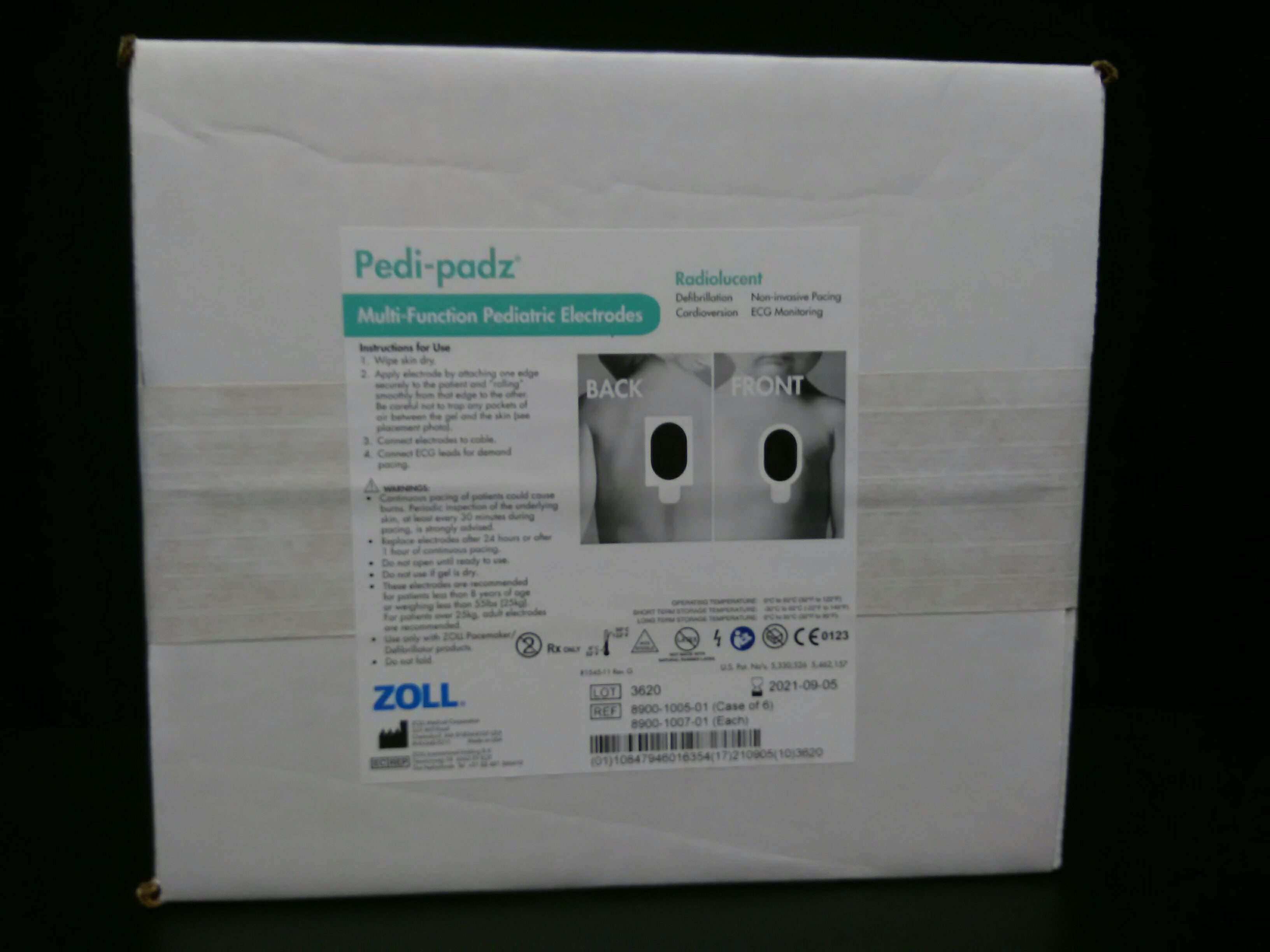 ZOLL MEDICAL 8900-1005-01 pedi padz Solid Gel Radiolucent Pediatric Multi-Function Electrodes