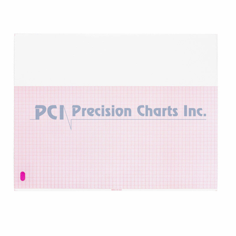 Precision Charts Diagnostic Recording Paper Philips Thermal Paper 8-1/2 X 11 Inch Z-Fold Red Grid