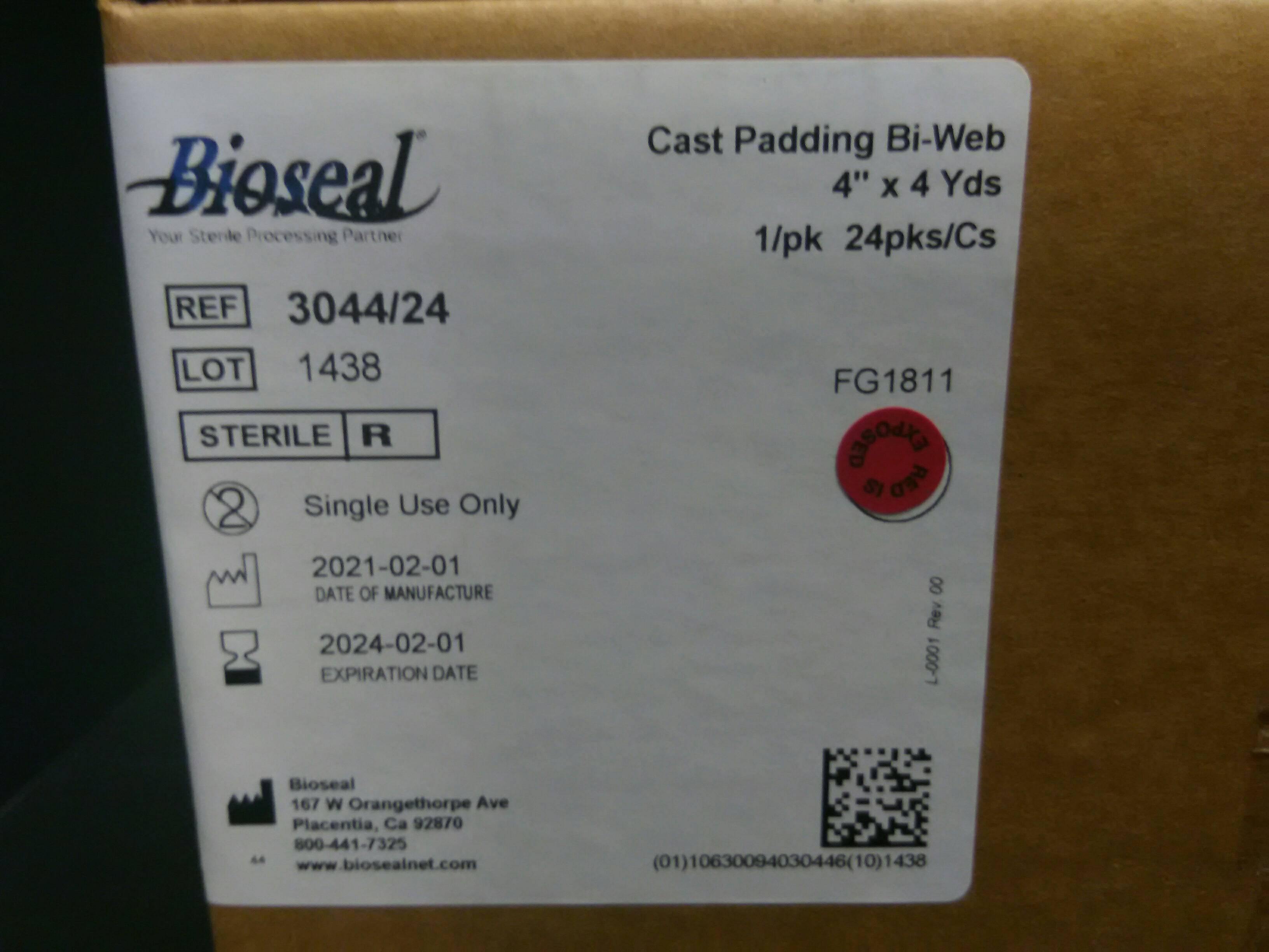 BIOSEAL 03044-24 CAST PADDING WEBRIL 4