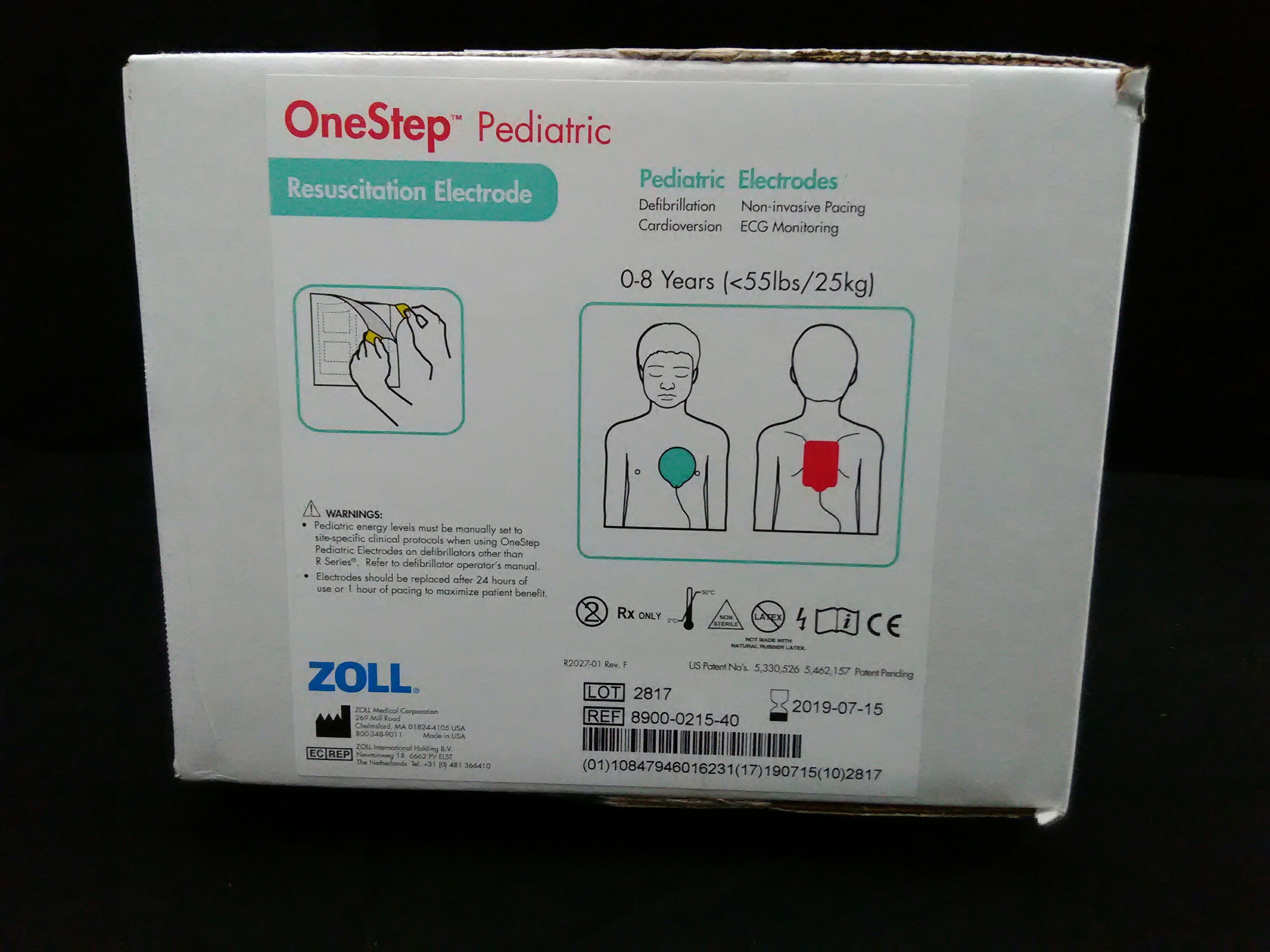 ZOLL MEDICAL 8900-0215-40 OneStep Pediatric Resuscitation Electrode (8 per case)