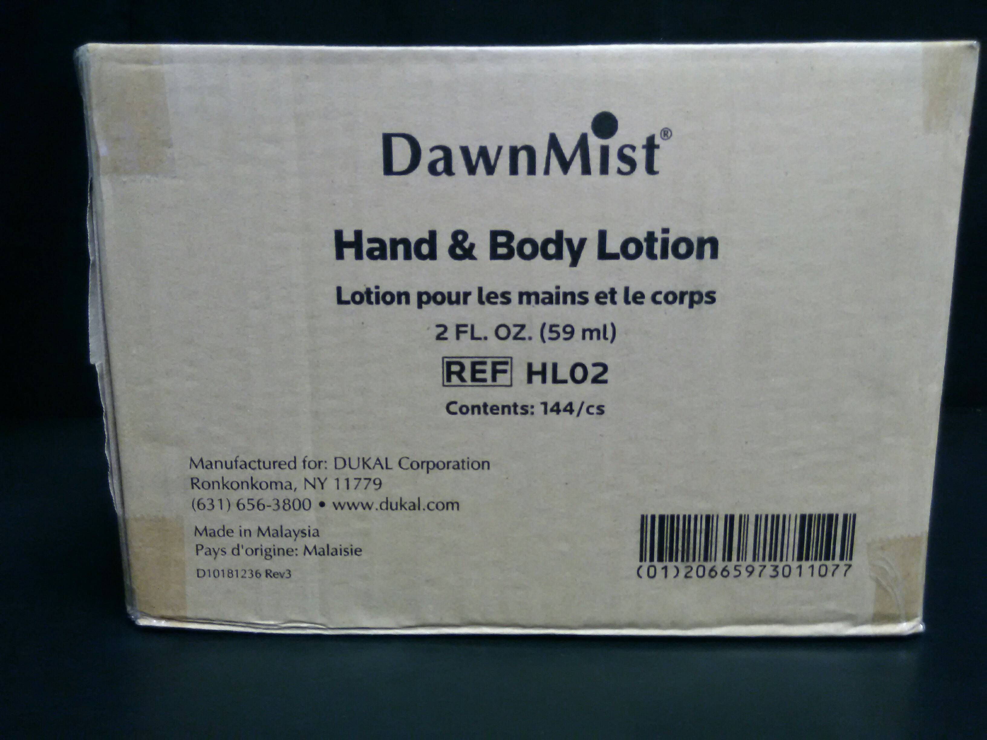 DUKAL  HL02 Hand&Body Lotion 2oz FlipCap , 144/cs