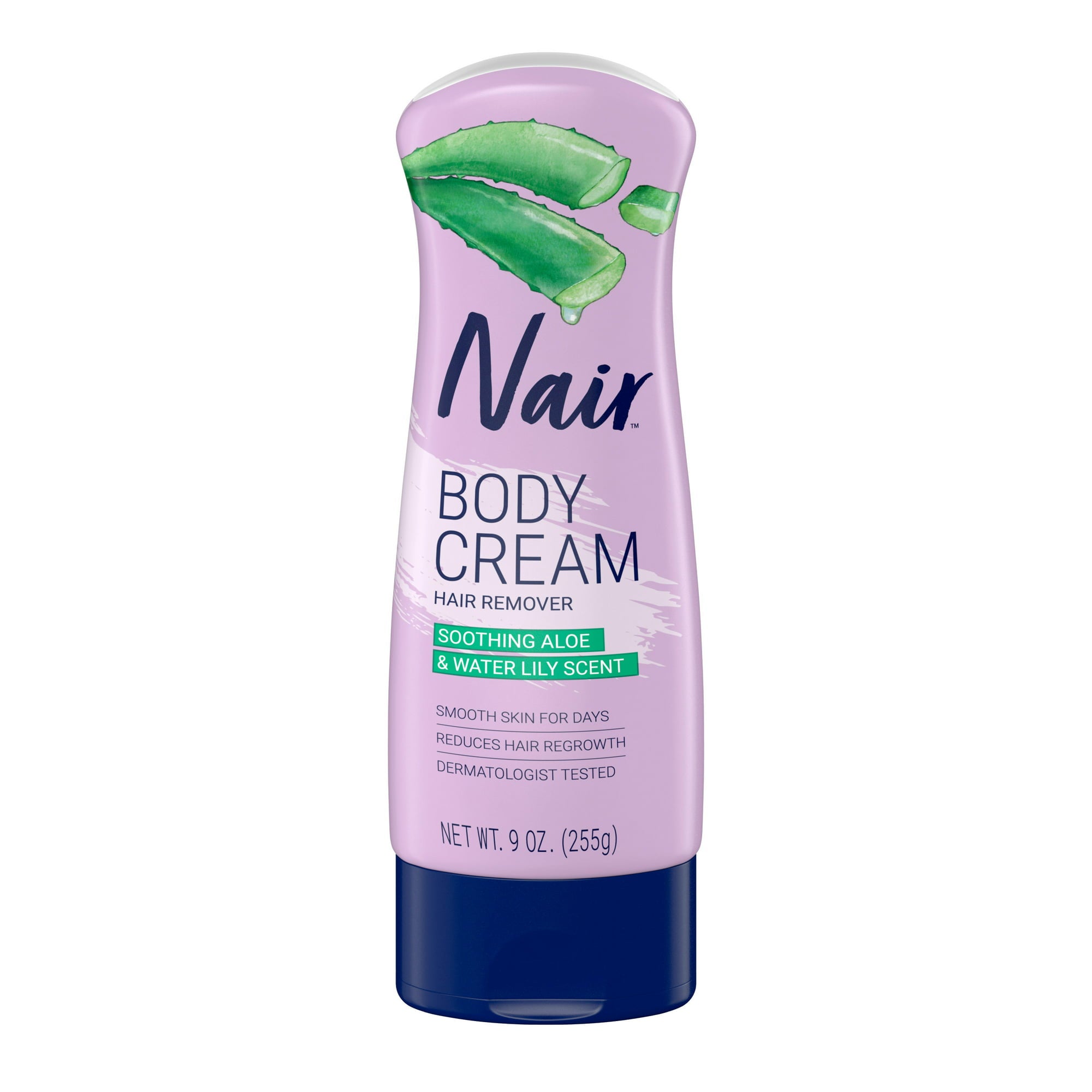 Nair Hair Removal Body Cream With Aloe and Water Lily Leg and Body Hair Remover 9 Oz Bottle