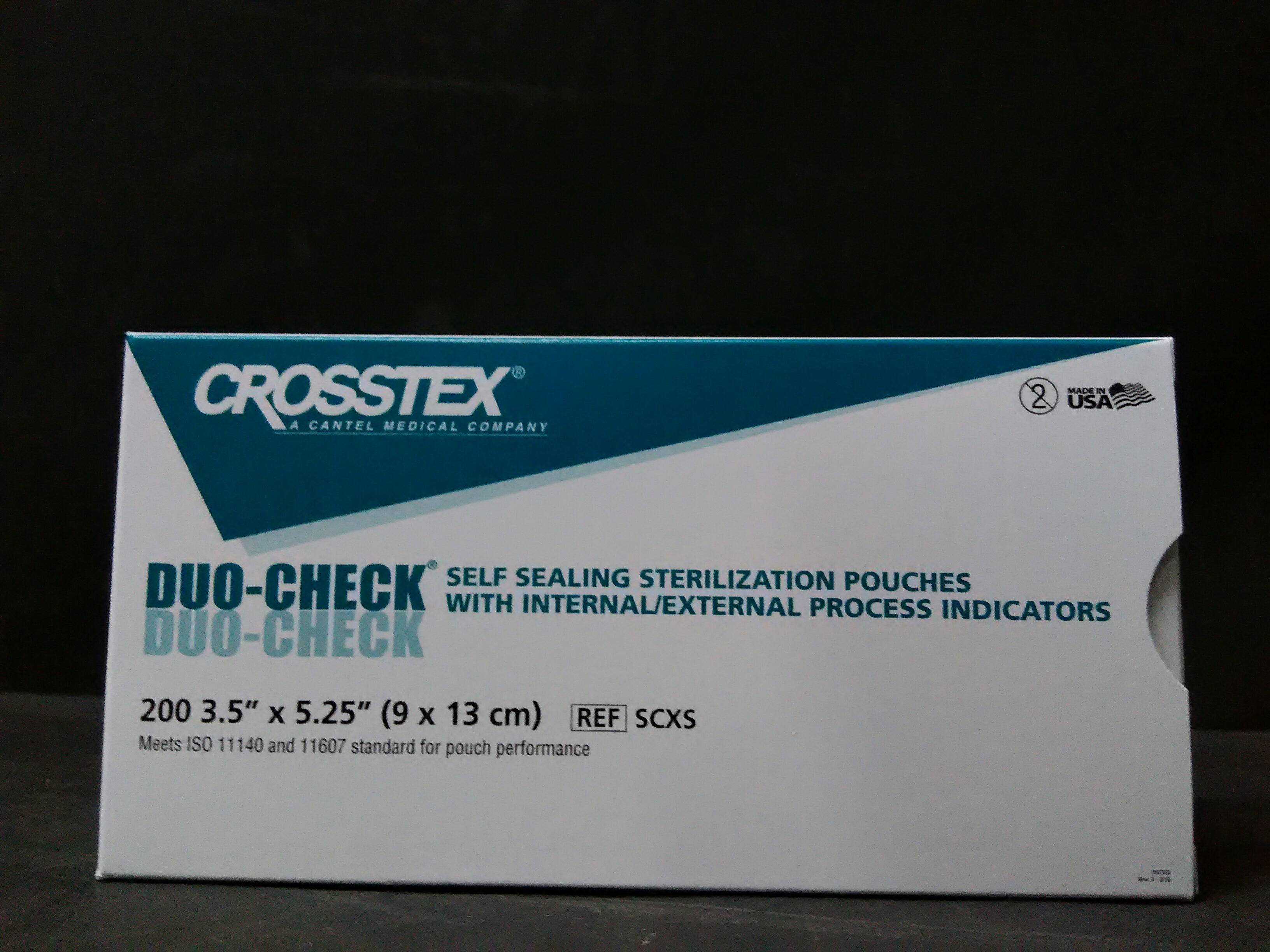 CROSSTEX SCXS Duo Check Sterilization Pouches 9 x 13 cm 200/box - 10/case