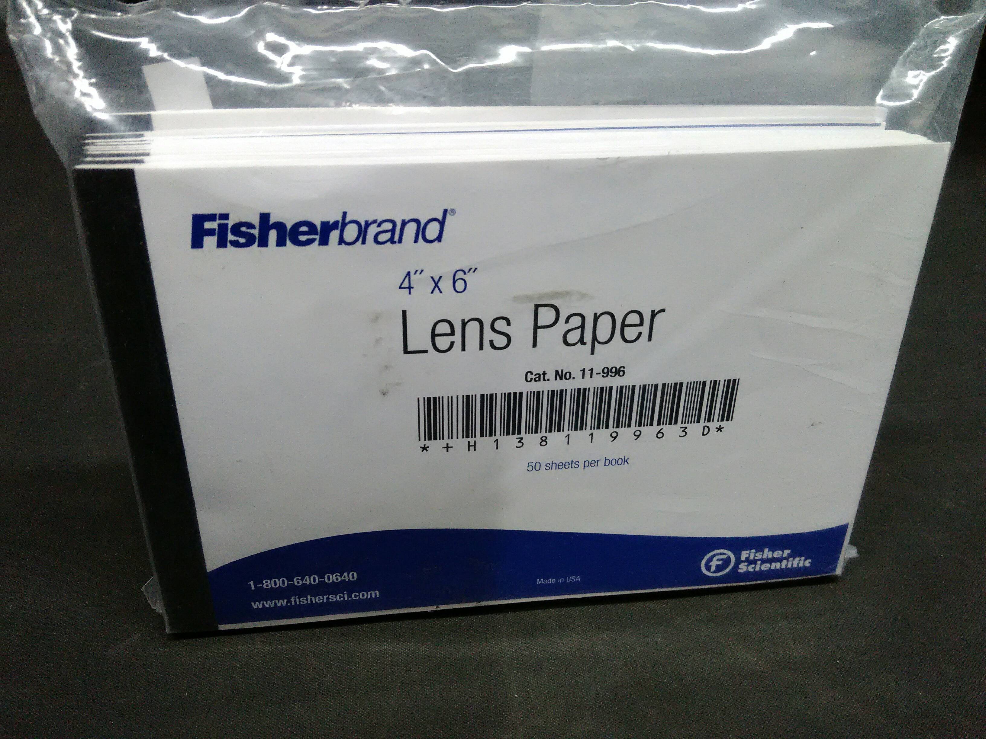 FISHER SCIENTIFIC 11996 LENS PAPER 4X6