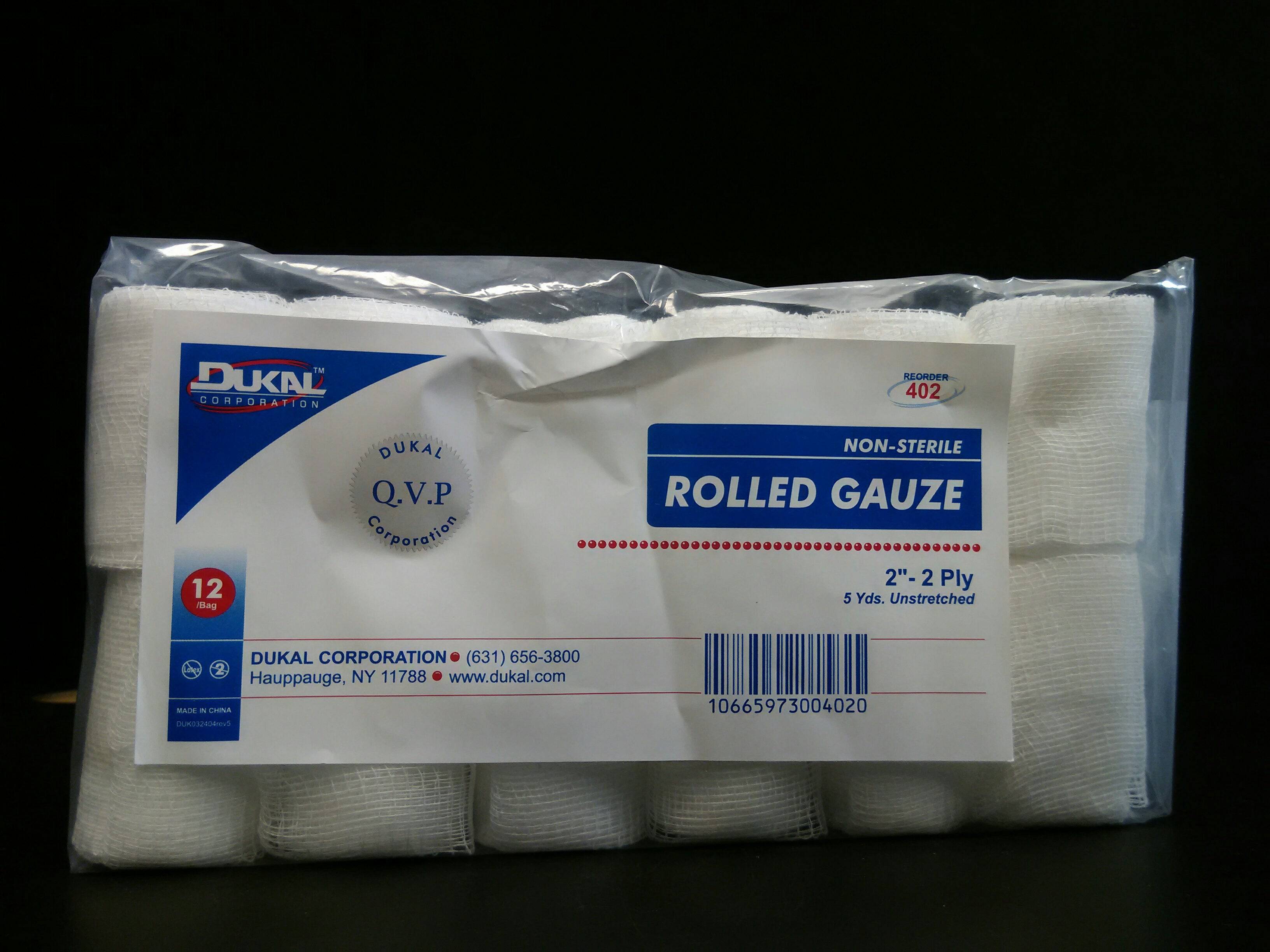 DUKAL  402 Non-Sterile, Rolled Gauze, 2