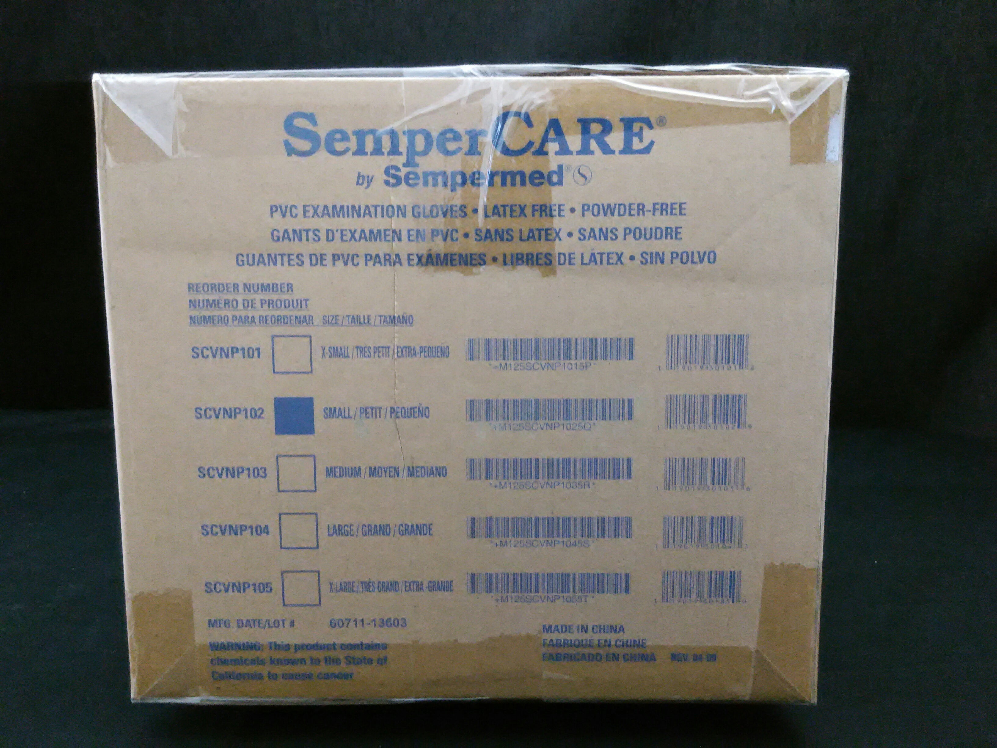 SEMPERMED  SCVNP102 Small 6 - 6 1/2   100/box - 10 boxes/case