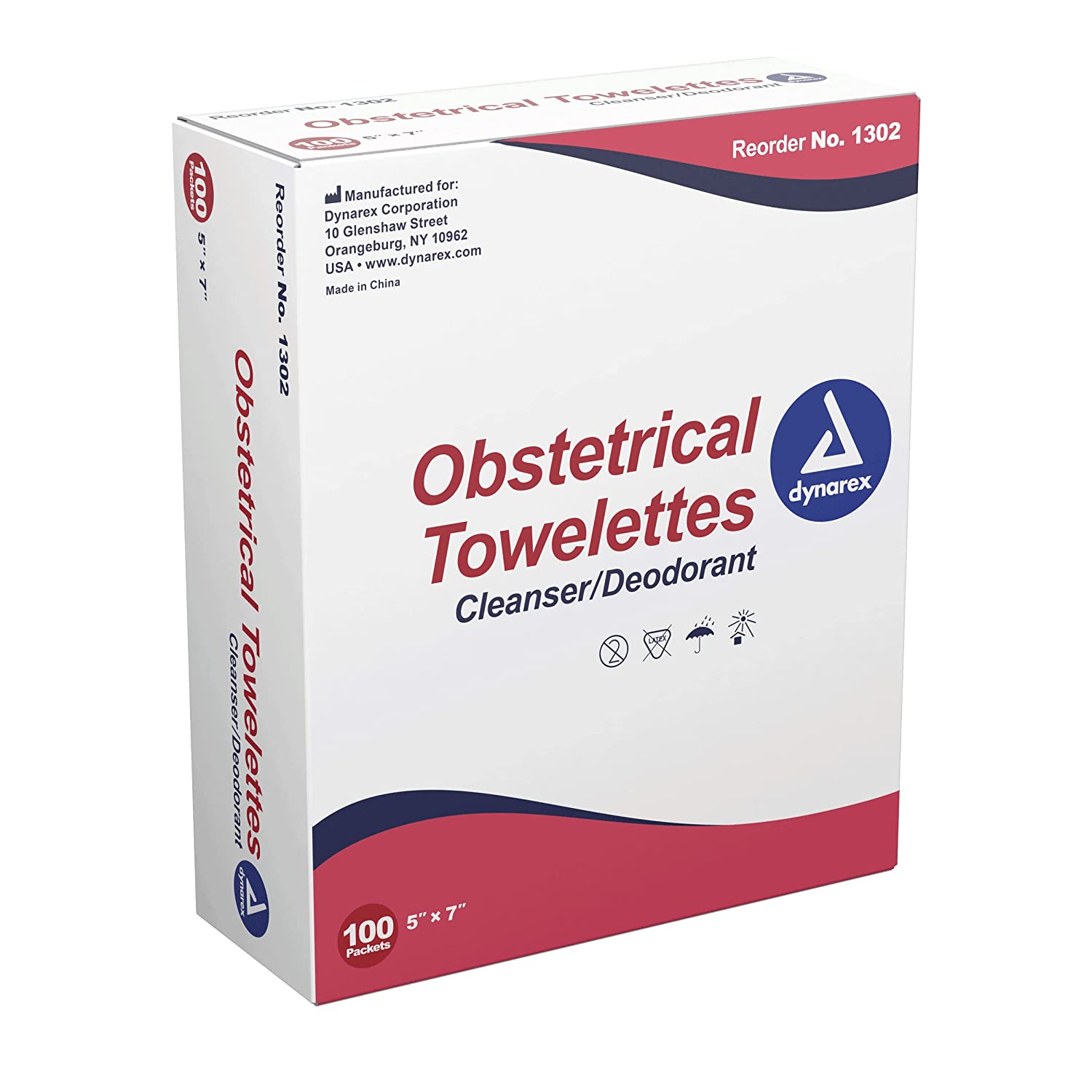 Dynarex 1302 Obstetrical Towelettes, 5 x 7 Inch 1000/Case