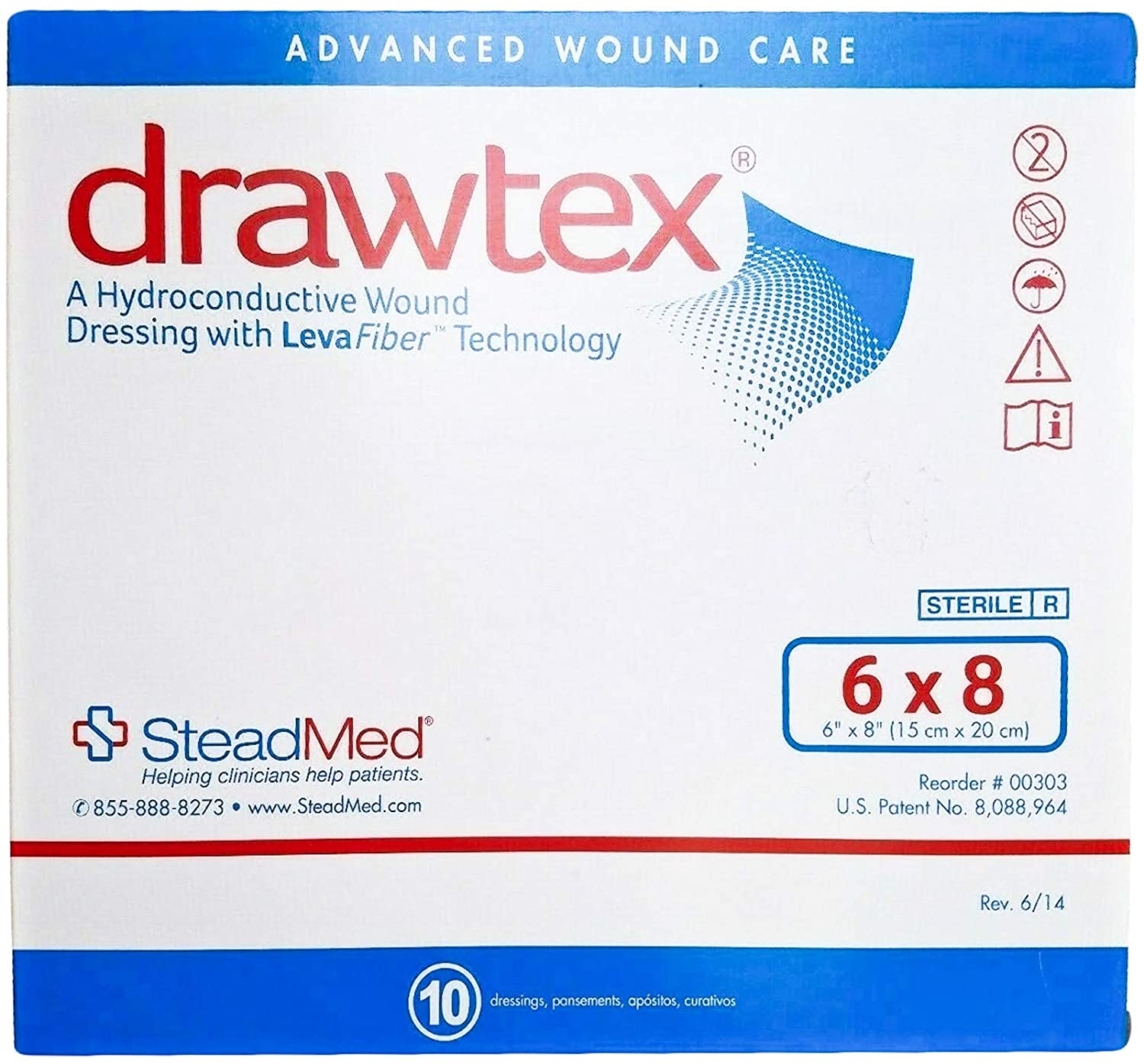 Steadmed medical 303 Drawtex Hydroconductive Dressing with Levafiber 6