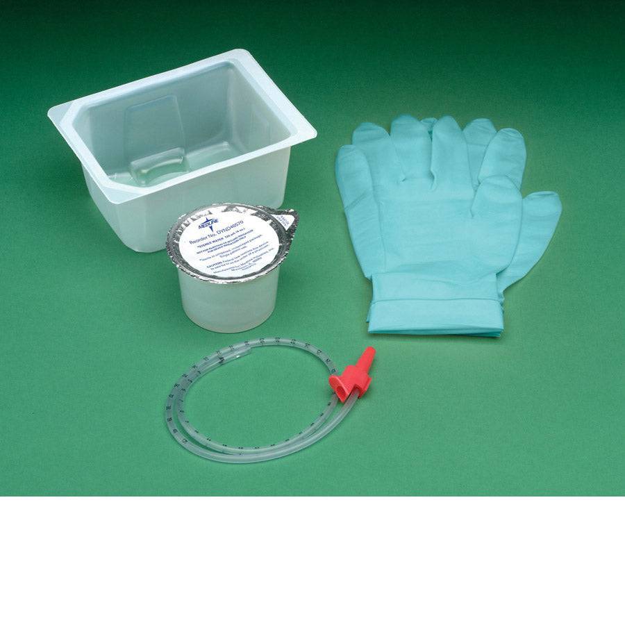 DeLee DYND41442 Catheter Mini Trays 14Fr, Coiled (Whistle Tip), 2 Gloves, 120 mL Saline