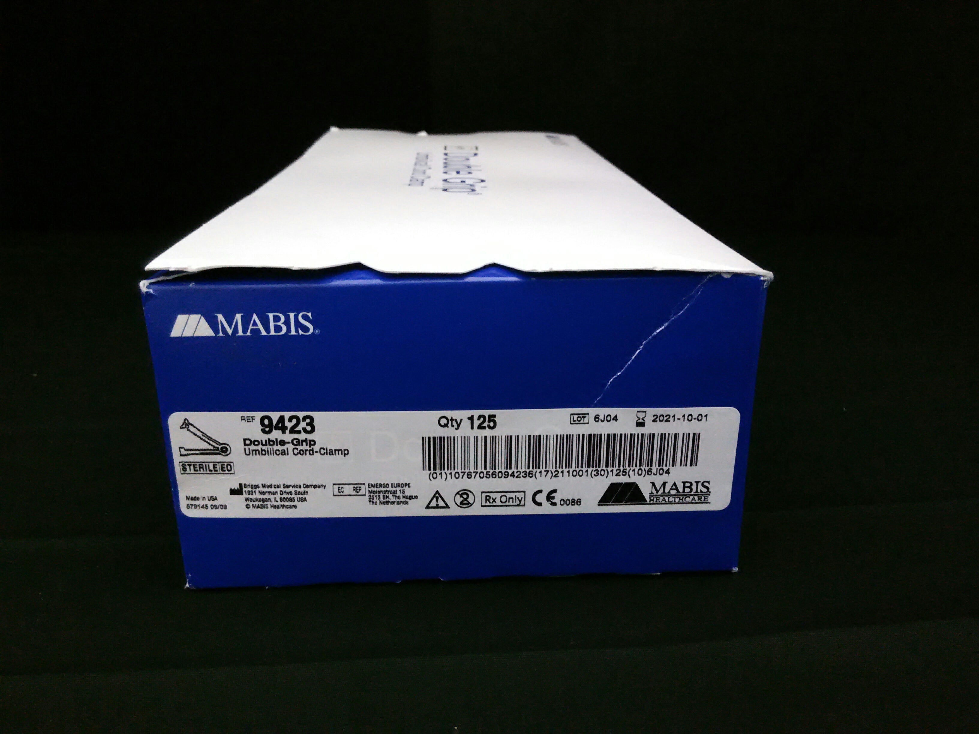 MABIS / DMS HOLDING 9423 CLAMP UMBIL CORD STRL 125/BX