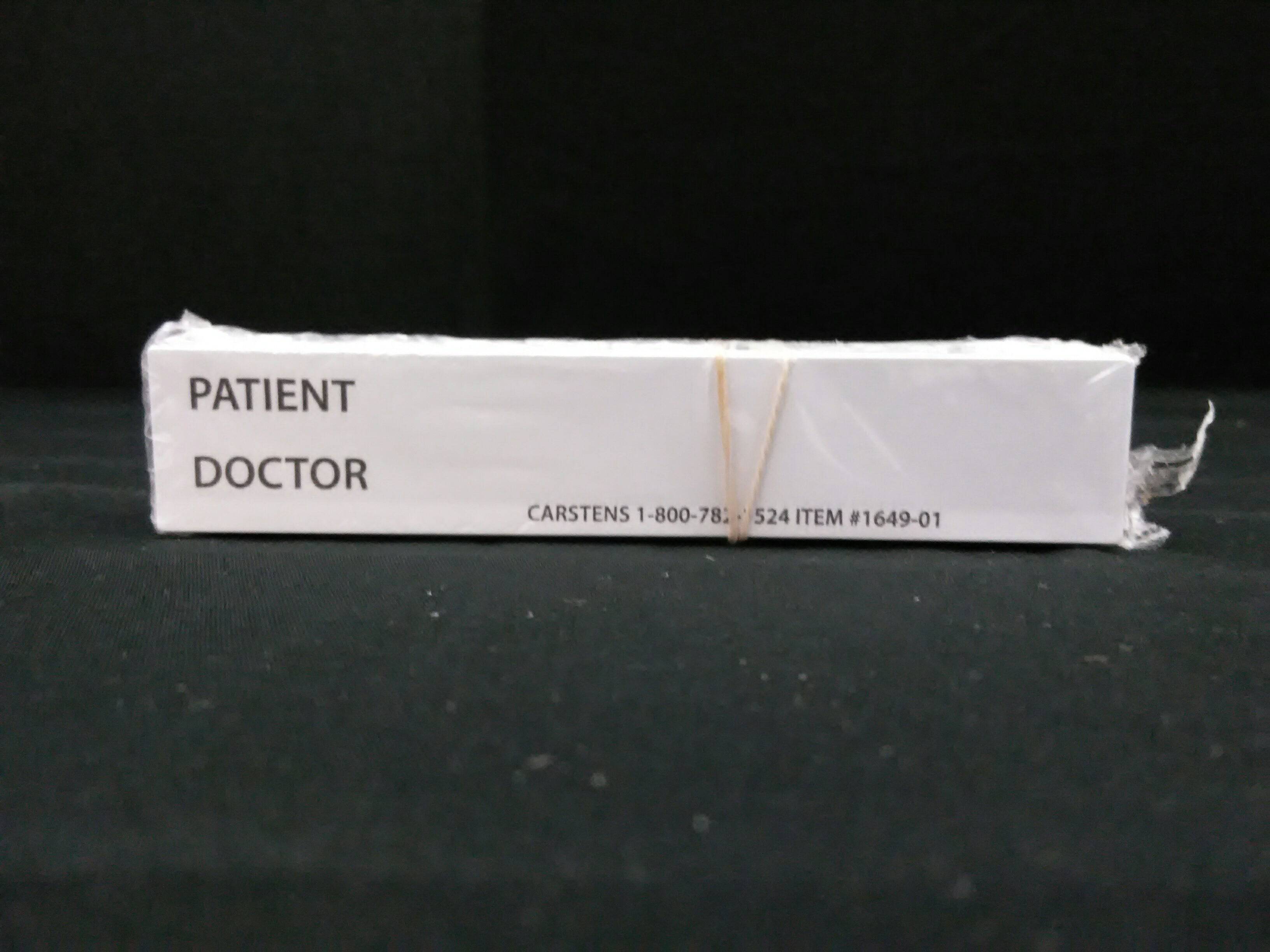 CARSTENS HEALTH 1649-01 1649-01: CARD SPINE ID PATIENT DR WHITE 100/PK