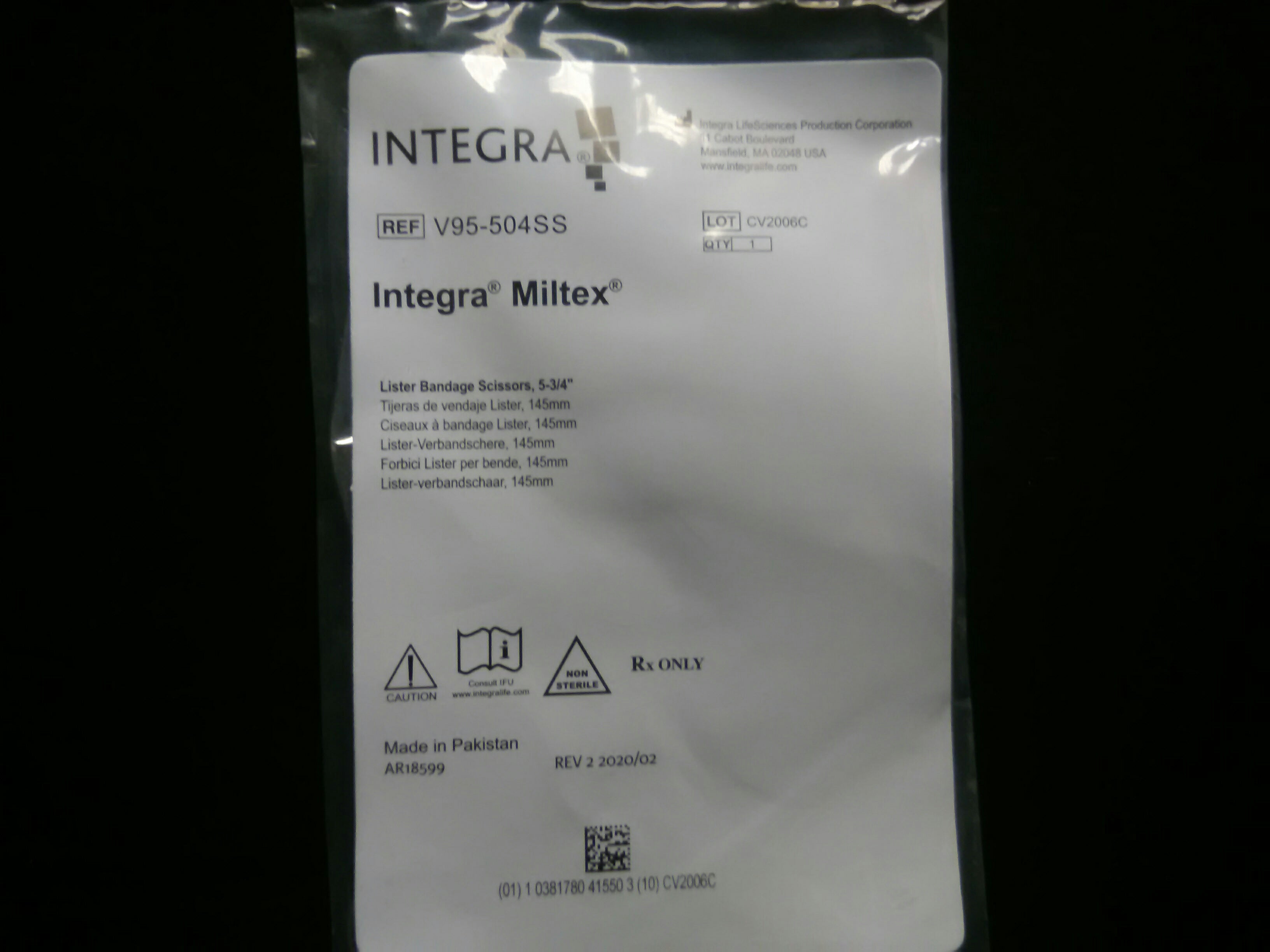 INTEGRA/ MILTEX V95-504SS Vantage Lister Bandage Scissors Stainless steel