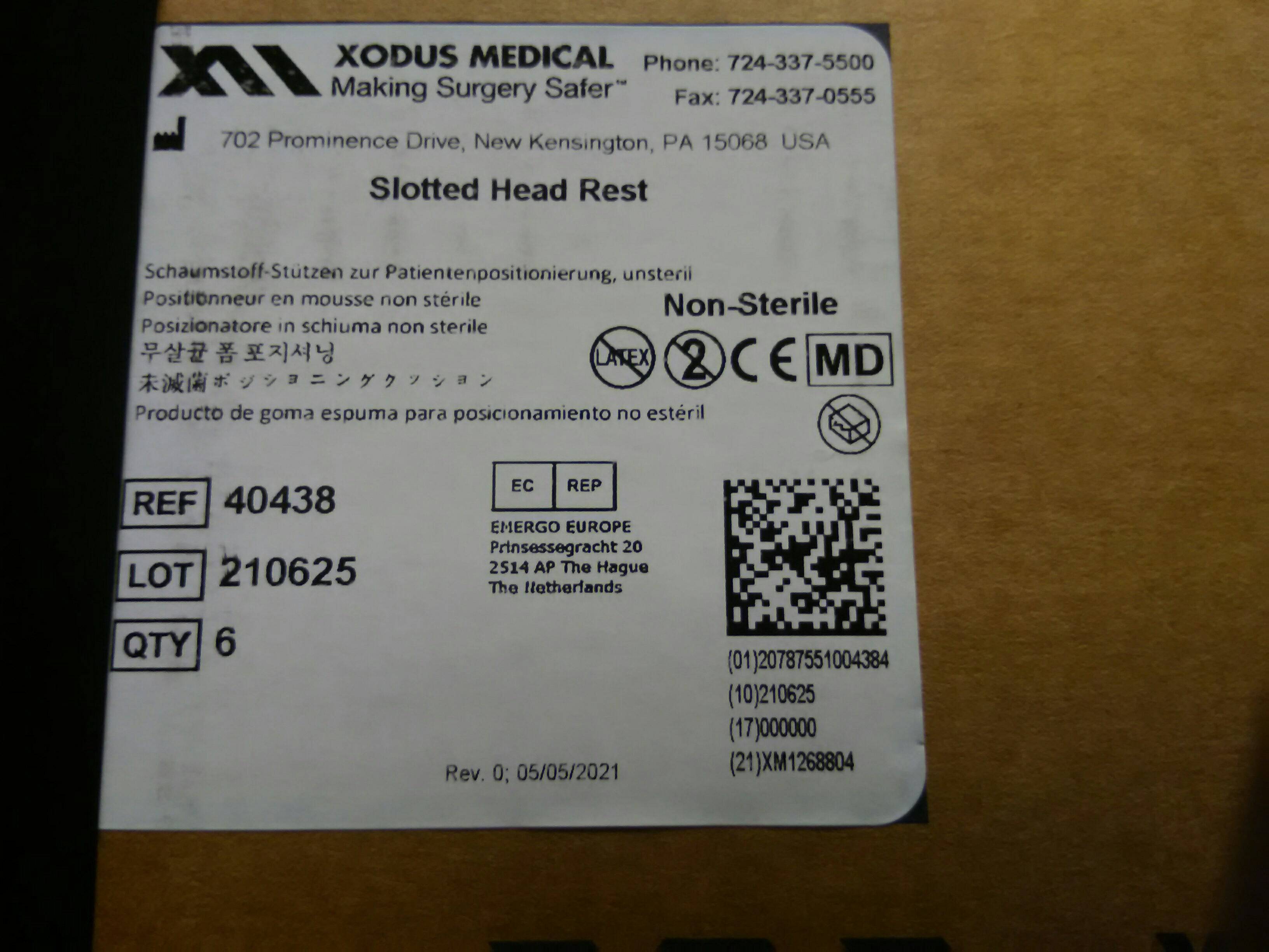 XODUS MEDICAL 40438 PILLOW, HEAD POSITIONING SURGERY FOAM (6/CS) - To Your Door Medical  - pillow